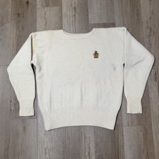 Vtg 80s 90s Mens Polo Ralph Lauren Crest Ski 100 Wool Knit Sweater XL NO SHRINK