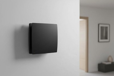 Bad Dunstabzugshaube schwarz 4'' Flachbildschirm leise Lüftung Timer Wand Decke