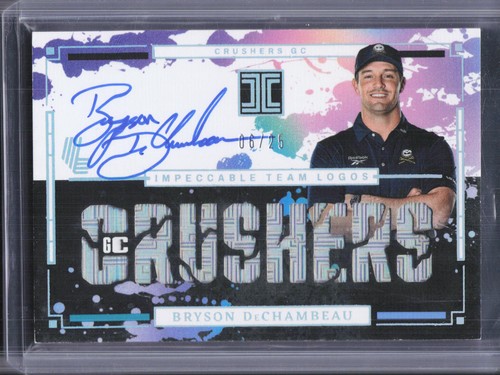 Bryson DeChambeau #7 2025 Panini Impeccable LIV Team Logos Signature card