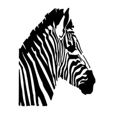Zebra Head Face Decal Sticker Black Die Cut Vinyl