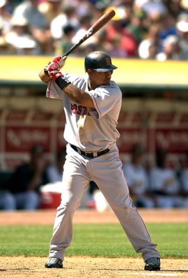 Manny Ramirez Boston Red Sox bats v Oakland Athletics during a Maj- Old Photo 18