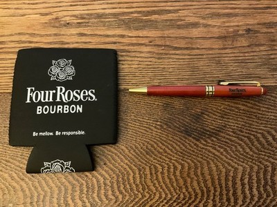 Four Roses Bourbon Ballpoint Pen & Can Cooler Coolie BRAND NEW