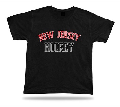 NEW JERSEY HOCKEY t-shirt tee black white red NJ USA ice apparel design winter