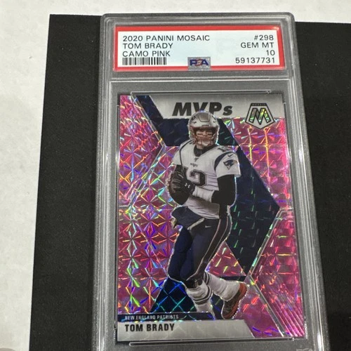 2020 Panini Mosaic - MVPs Tom Brady #298 Camo Pink Mosaic Prizm