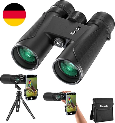 Kussla 12X42 HD Fernglas Erwachsene Und Kinder, Fernglas Mit Nachtsicht Wasserdi