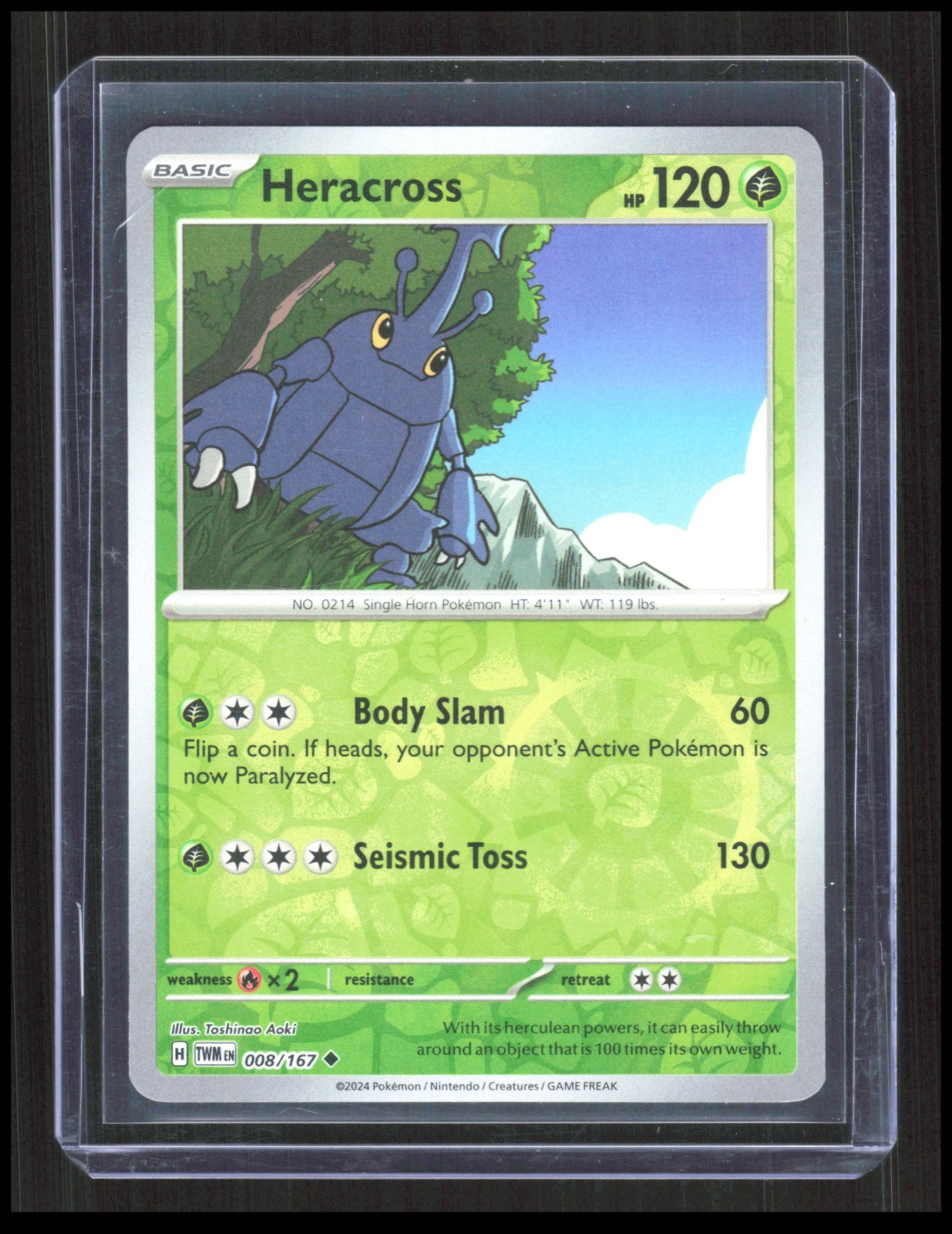 Heracross 8/167 SV06: Twilight Masquerade Pokemon TCG Reverse Holo CB-2-4-C-1