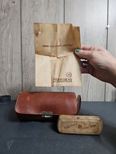 KING Top grain COWHIDE TRAVELING SHOE SHINE CASE w/BRUSH MITTEN, ENGLAND, VTG