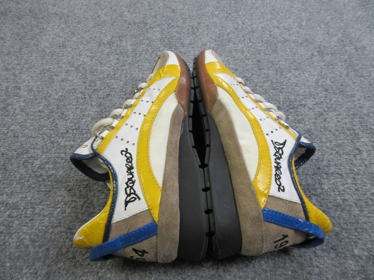Dsquared2 Shoes Mens Size 39 White Yellow Blue Kick It Made Italy 