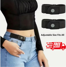 2 Pack No Buckle Elastic Belt Invisible Loop Belt for Jeans PantsView Sold Histo
