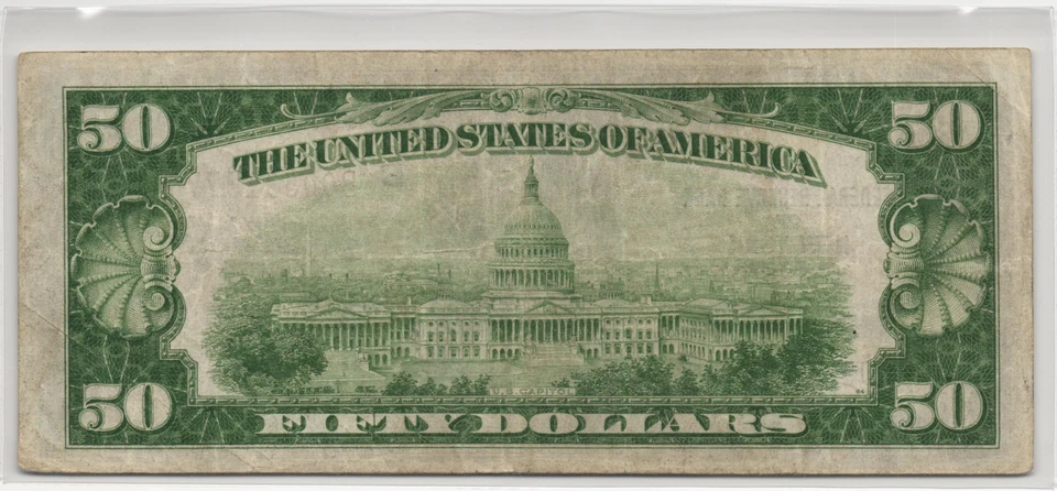 Fr.1880-B 1929 New York $50 Federal Reserve Bank Note Very Fine - Image 2 of 2