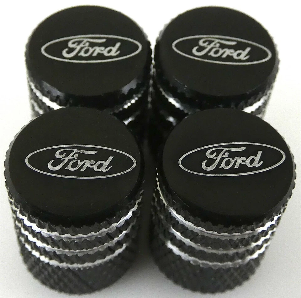 4x Ford Tire Valve Stem Caps For Car Truck Universal Fitting Black Free Shipping - Image 3 of 4