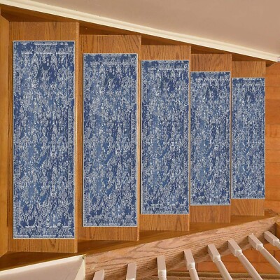 Oriental Stair Rug, Stair Treads Rug, Non-Slip Backing Rug, Machine Washable Rug
