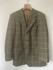 Magee Tweed Wool Mens Blazer Jacket Check 40 Long