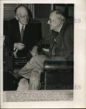 1957 Press Photo Harold Stassen and John Foster Dulles confer in Washington.