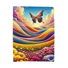 Velveteen Plush Blanket Butterfly Wildflowers Joyous Nature Beautiful Home Decor
