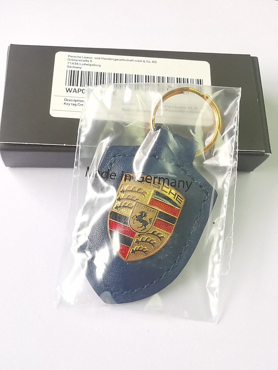 Portachiavi Originale In Pelle Rossa Porsche Con Emblema Metallico A Colori In Confezione Regalo - Foto 10