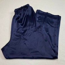 Nancy Crystal Womens Pants sz 12 Blue Lightweight Straight Elastic Waist Vintage