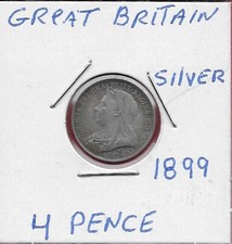 GREAT BRITAIN 4 PENCE=1/3 SHILLING(GROAT)1899  RULER:QUEEN VICTORIA OLDE