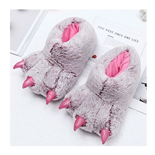 Women girls soft plush fun winter animal claw claw foot indoor slippers - Picture 6 of 7