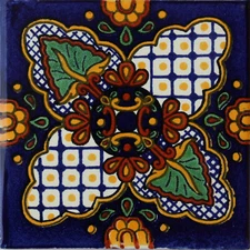6" x 6" 4 pcs TalaMex Alaraz Talavera Mexican Tile