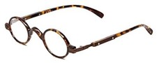 Calabria R314 Unisex Vintage Professor Oval Reading Glasses Blonde Tortoise 5.00