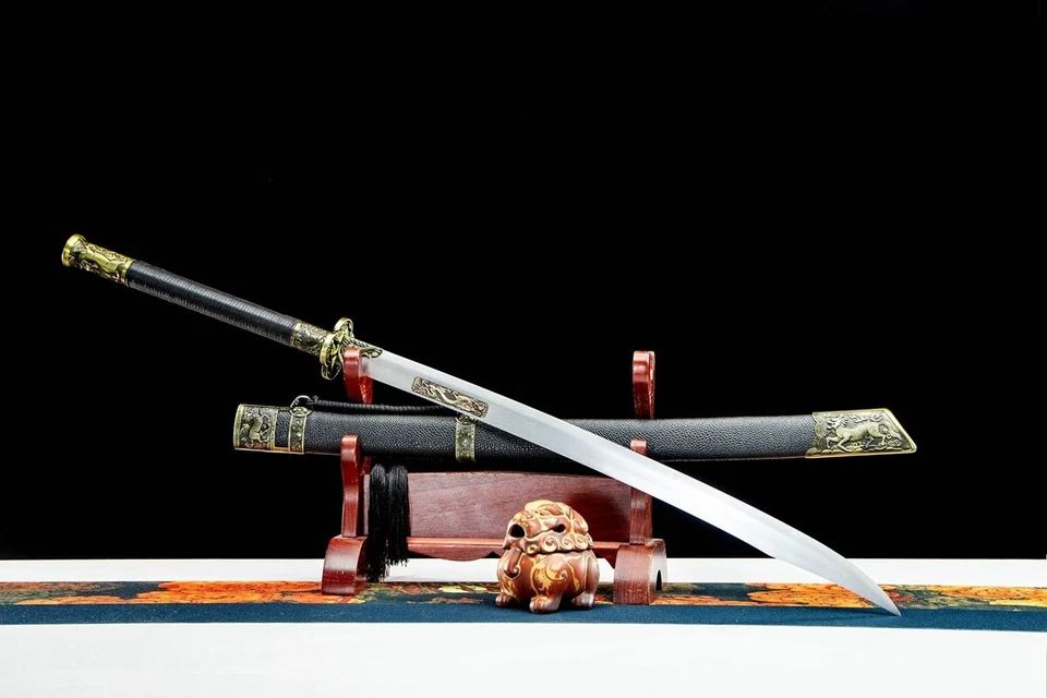 Chinese Kung Fu Broadsword Wushu Sword 65 Manganese Steel Blade Sharp Oxtail Dao - Image 3 of 4