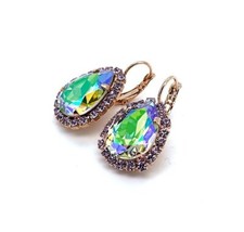 Earrings By Mariana Woman Shimmering Paradise Shine and Violet Swarovski Crys...