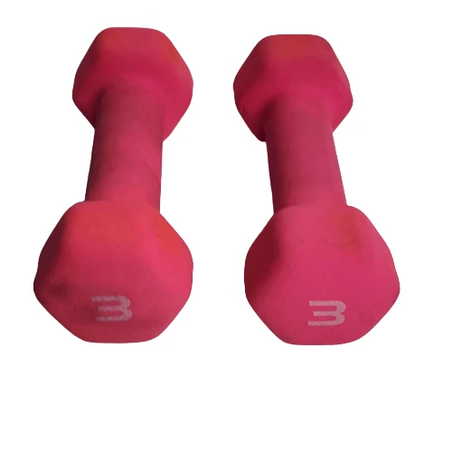 (2) Mancuernas CAP 3 lb Barbell Rosa Recubiertas de Neopreno Quemadura Diaria - 6 libras en total Foto 4 de 4