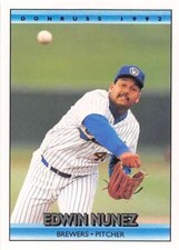 1992 Donruss #541 Edwin Nunez MLB NM Brewers