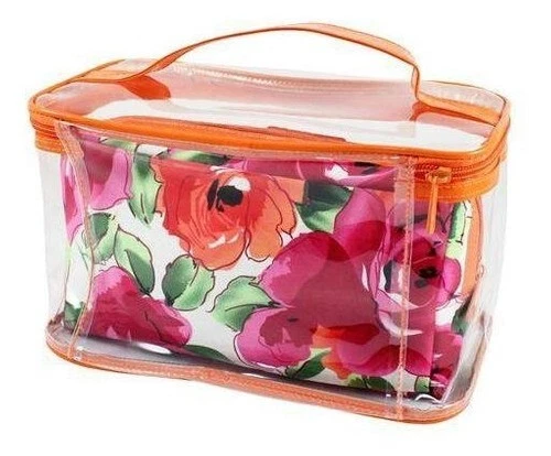 Bolsa de viaje para cosméticos de tocador Jacki Design Tropicana de 2 piezas, verde o naranja Foto 2 de 4