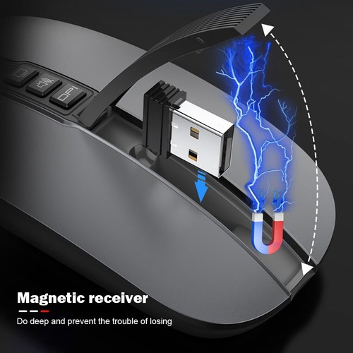 USB 2.4G Bluetooth-Compatible Wireless Mouse Dual Mode 2400DPI Wireless Mouse - Picture 3 of 19