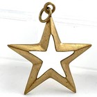Vintage Star Charm Necklace Pendant Brass Metal Stamping Celestial Jewelry