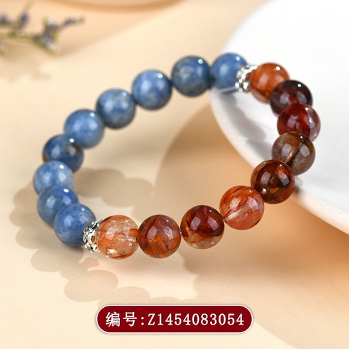 哪咤2 Blue Crystal Stone Red Rubber Flower Bracelet Original Bracelet Jewelry - Picture 12 of 21
