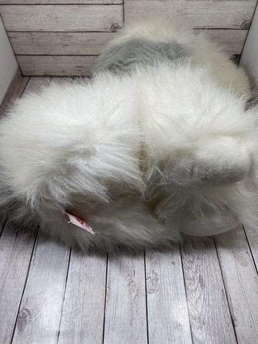 RUSS SMOOCHER White Gray PUPPY DOG Plush Stuffed Animal, Long Pile RARE - Picture 5 of 10