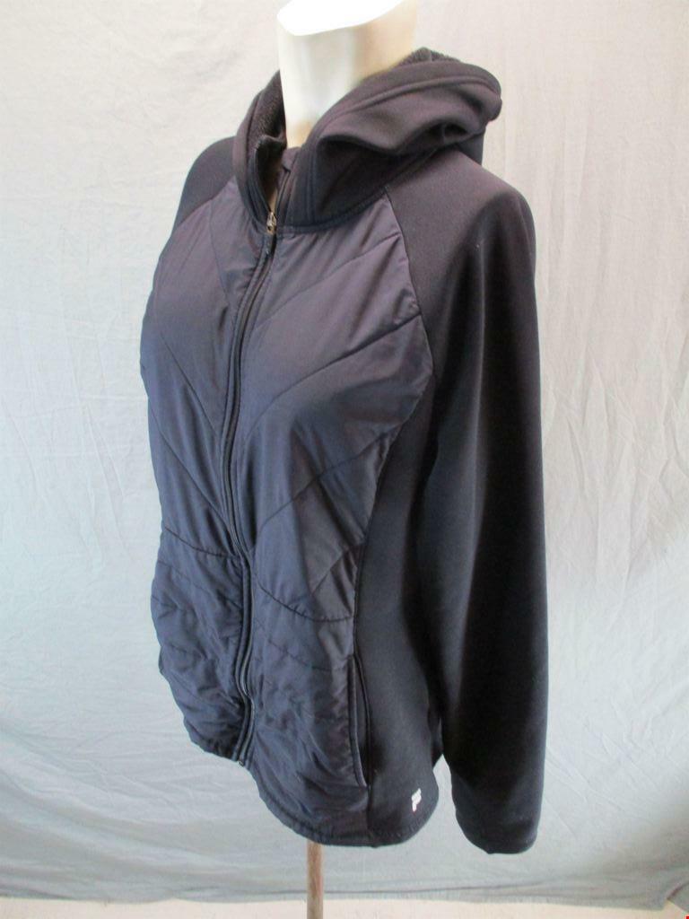 Felpa con cappuccio FILA taglia XL donna nera foderata in pile attivo manica lunga full zip GR6525