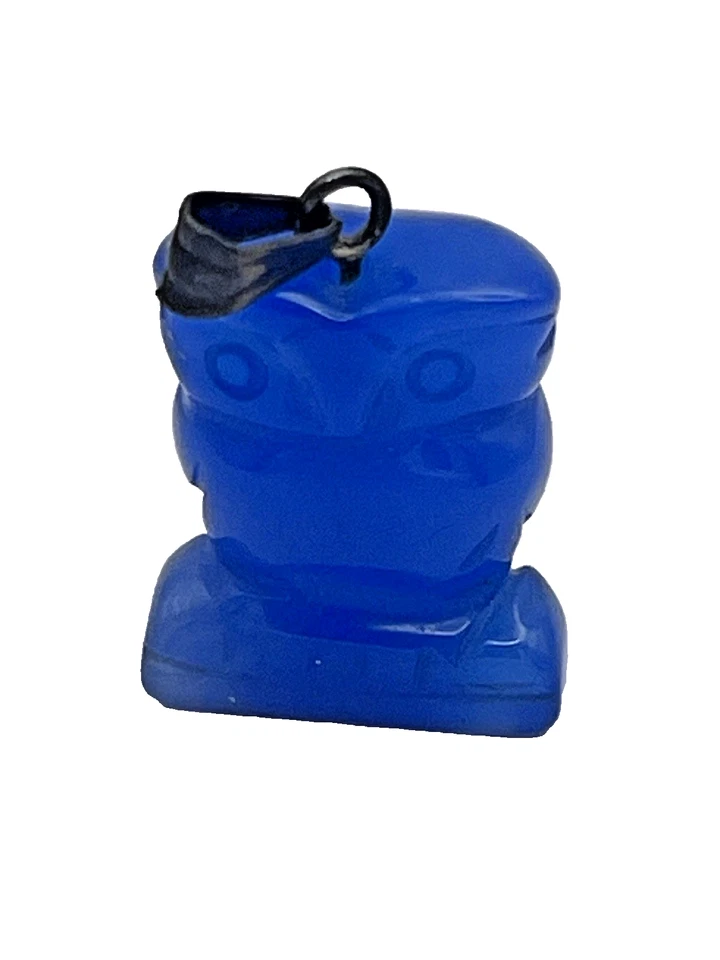 PENDENTE CIONDOLO  GUFO CIVETTA DI AGATA BLU LAVORATO A MANO ARGENTO 925 - Immagine 2 di 4