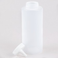 12 oz Clear Plastic Squeeze Bottle - Ketchup Mustard Sauce Condiment Dispenser