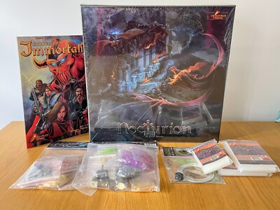 Nocturion Kickstarter Brettspiel All-In Pledge Metallmünzen, realistische Ressourcen