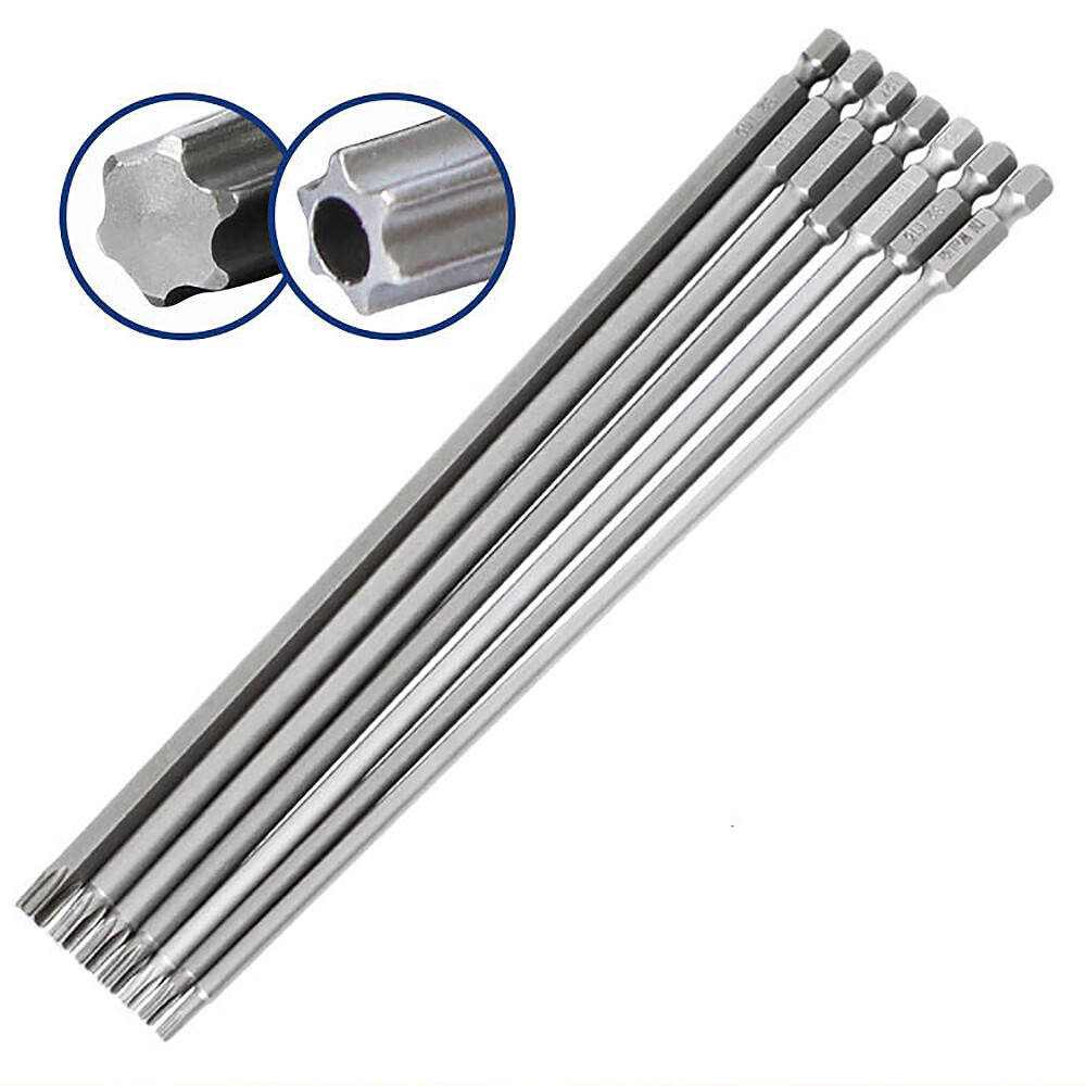 65-200mm Extra Long Torx Hollow/Solid Magnetic Drill Bit 1/4