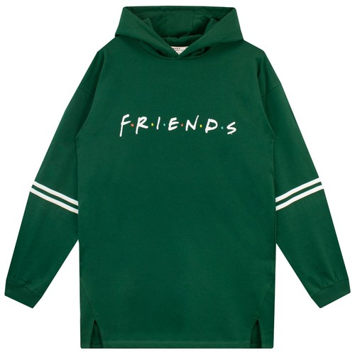 Friends Hoodie Kids Girls 7 8 9 Years Hooded Jumper Green Forest Green White - Picture 2 of 3