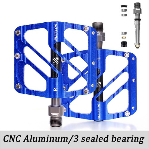 Flat Platform Pedals 3 Bearings 9/16 in Fit Shimano Mountain Bike Pedal Aluminum - Picture 16 of 19