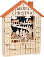 Adventskalender Mit Beleuchtung Led Holz Deko Nostalgie Merry Christmas