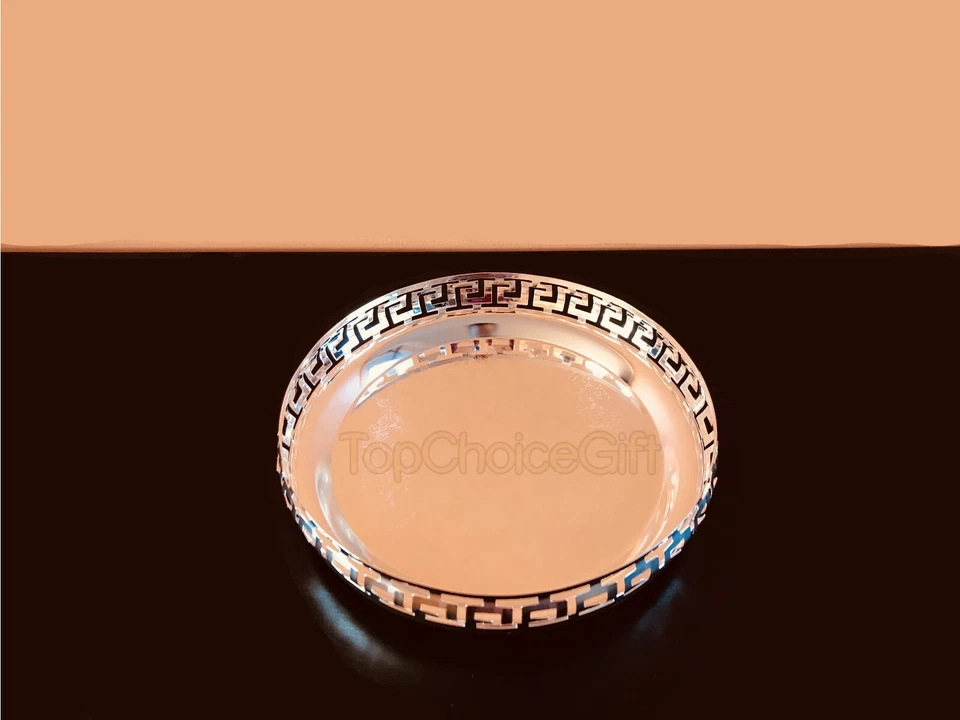 Bandeja de velas Tealight efecto plata acabado espejo plato levantador 23 cm Foto 3 de 3