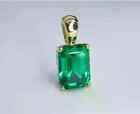 1.5Ct Green Emerald Lab Created Diamond 14K Yellow Gold Fn Women's Gift Pendant