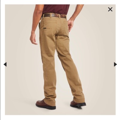 Ariat Jeans Mens 36x30 Rebar M4 Relaxed Straight Medium Wash Cargo