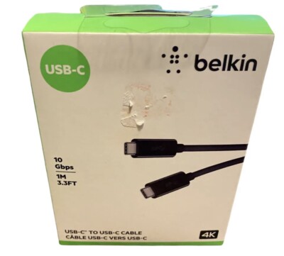 Belkin F2CU052BT1MBKP1 Cable Usb 3.1 Type C-type C 10gbps 5a 1m Black SEALED