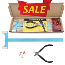 Archery Nock Pliers Set + 4 String Nocking Points + Bow T Square Blue