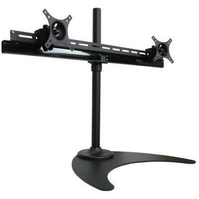 Dyconn DE9E2S-S Dual TV / Desktop Stand with Grommets for TV and Monitor
