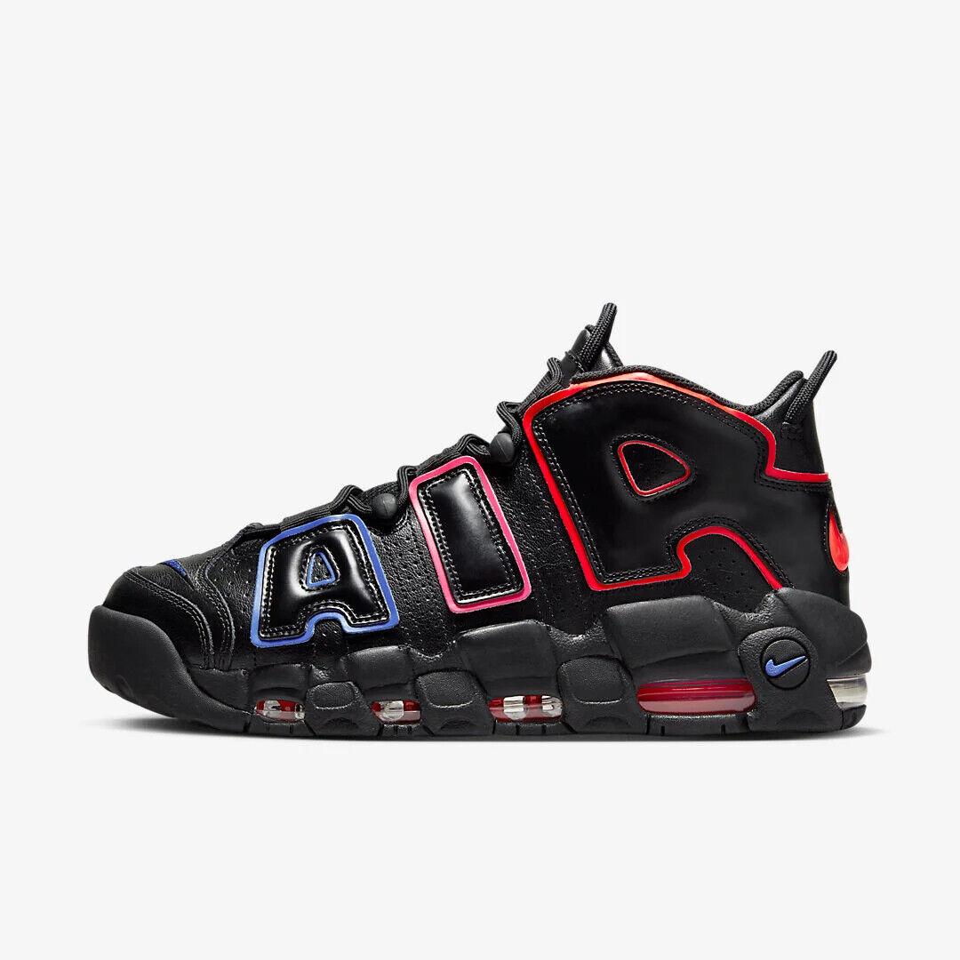 Nike Air More Uptempo 96 Electric Black Bright Crimson Red Racer Blue  FD0729 001