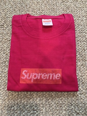 Supreme 20th Anniversary Box Logo Tee Natural Died Pink Size L